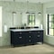 James Martin Vanities 72'' Double Vanity, Black Onyx w/ 3 CM Carrara White Marble Top 424-V72-BKO-3CAR - alternate 6